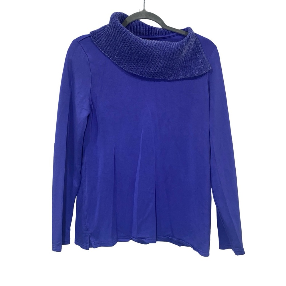 Chico’s envelope neck long‎ sleeve sweater size 8 | medium blueish purple